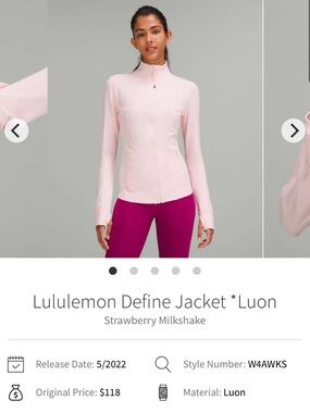 Lululemon Define Jacket, Strawberry Milkshake (Luon)